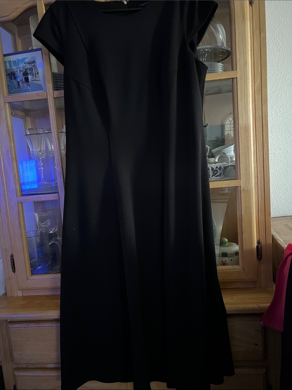 Tommy Hilfiger Black Midi Dress with Cap Sleeves